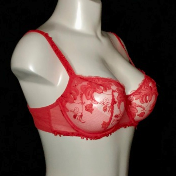 SIMONE PERELE DEMI U/W BRA - RED - Picture 2 of 5